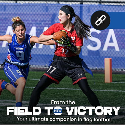 Gameday Flag Football Set – Kits for 2–14 Players w/Belts, Agility Cones & Carry Bag – Available in Multi Colors & Sizes