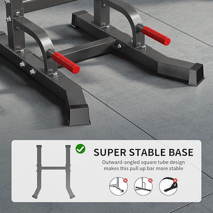 SogesPower Multi-Function Power Tower Pull Up Bar Station Pull Up Dip Station for Home Gym, 10-Level Adjustable Height Pull Up Bar Stand Dip Bar Strength Training Workout Equipment
