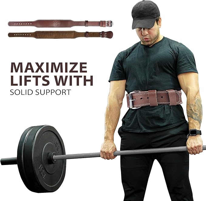 Spartan Weight Lifting Belt (5mm Thick) - Genuine Leather Lifting Belt Gym for Men & Women - Functional Workout Belt - Gym Belt for Weightlifting, Powerlifting, Squat & Deadlift - Adjustable Weightlifting Belt