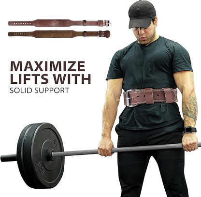 Spartan Weight Lifting Belt (5mm Thick) - Genuine Leather Lifting Belt Gym for Men & Women - Functional Workout Belt - Gym Belt for Weightlifting, Powerlifting, Squat & Deadlift - Adjustable Weightlifting Belt
