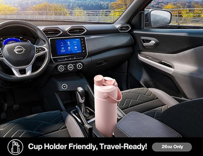 POWCAN 26 oz Insulated Water Bottle with 2-in-1 Straw and Spout Lid, Keep Cold 24H, Leak-Proof, Fits in Car Cup Holder, Stainless Steel Water Bottle for Sports, Travel, Gym, Gift, and School (Queen)