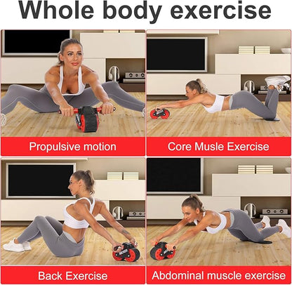 ANCHEER Ab Roller for Abs workout, Ab Wheel Roller with Knee Pad Mat and Intelligent Display, Fitness Ab Carver Pro Roller with Automatic Rebound, Ab Workout Equipment for Abdominal Exercise