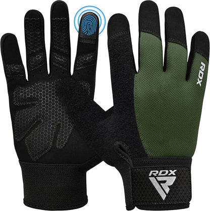 RDX Weight Lifting Gloves Gym Workout, Full Finger Touch Screen, Breathable Anti Slip Padded Palm Protection, Fitness Strength Training Powerlifting HIIT WOD Exercise, Men Women Home Gym Cycling