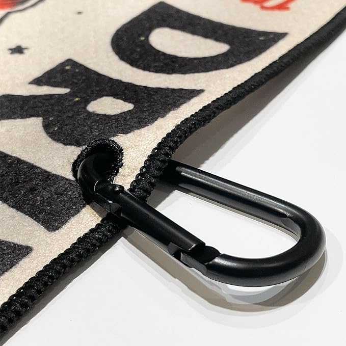 RokFit Gym & Golf Towel – Multi-Use, Quick-Dry, Durable Utility Towel with Bold Graphic and Carabiner Clip (Drink The Wild Air)