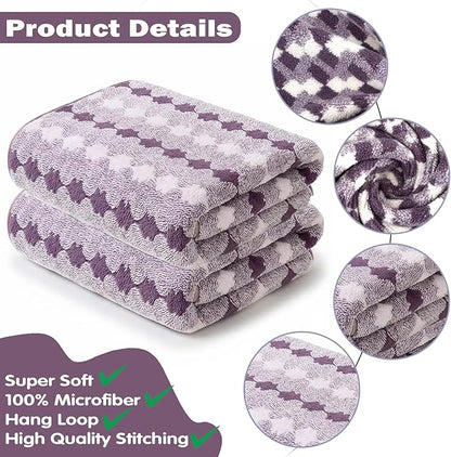 2-Pack Microfiber Bath Towels (27x54 Inches) - Ultra Soft & Quick Dry, 3X Absorbency, Lightweight for Gym, Yoga, Travel & Spa - Perfect for Home, Fitness & Post-Workout