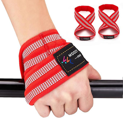 MOOCY Figure 8 Lifting Straps for Deadlift,Weightlifting,Strongman,& Cross Training Strong Weightlifting Wrist Wraps