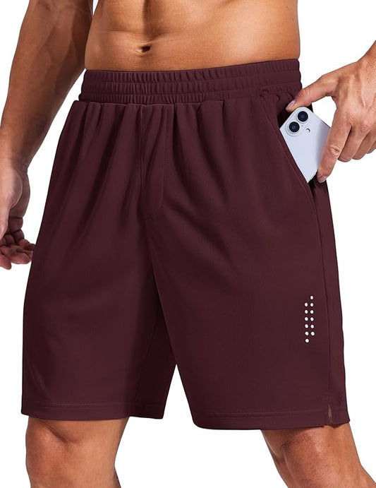 COOFANDY Mens Gym Athletic Shorts with Zipper Pockets Quick Dry 7" Workout Running Training Shorts