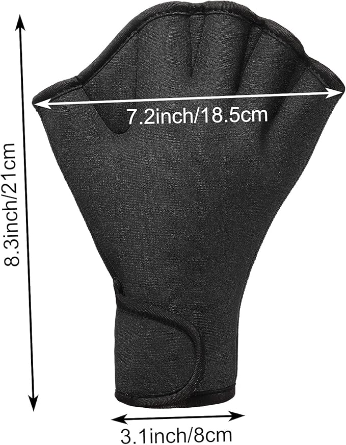 Sumind 2 Pairs Swimming Gloves Aquatic Training Gloves Neoprene Mittens Webbed Fitness Water Aerobics Resistance Training for Women Men Swimming Diving(Medium,Black, Blue)