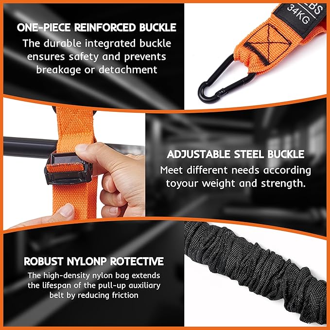 Resistance Bands Set for Pull Up Bar, Exercise Bands with Handles, Home Gym Workout Equipment, Pilates Fitness Resistance Bands, Lifting Straps for Pull Ups, Doorway Pull Up Bar Accessory