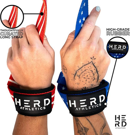 Lifting Wrist Straps – 23" Length x 1.5" Width – Padded Neoprene Cotton Straps for Weightlifting, Powerlifting, Functional Training, Strength Training & Deadlifts – Heavy Duty Grip Support