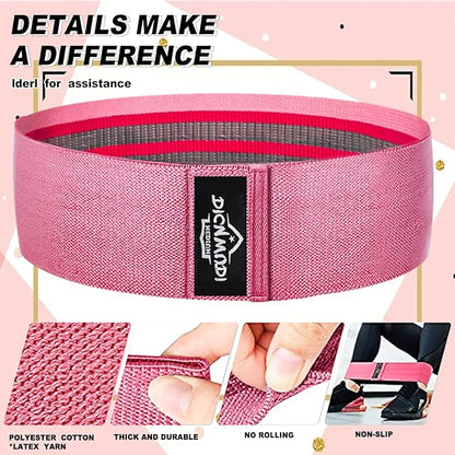 Yoga Mat Thick, 6 Fabric Resistance Bands, 2 Pack Yoga Blocks, Home Workout Equipment Essentials Starter Kit for Beginners Full Body Toning