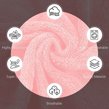Cosy Family 6 Pack Ultra Soft Microfiber Absorbent Hand Towel, Silk Hemming Towels for Bathroom - Quick Drying - Perfect for Bath, Fitness, Gym, Shower, Hotel, and Spa - 16x28 Inch, Pink