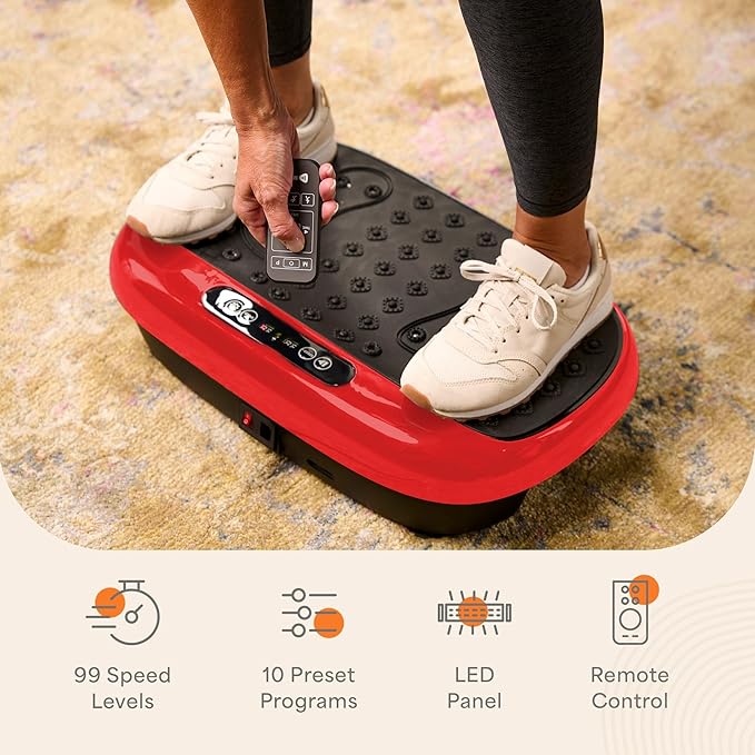 Lifepro HexaPlate Lite Vibration Plate Exercise Machine with Magnetic Acupoints - Full Body Vibration Platform for Beginners and Recovery - Lymphatic Drainage Massager for Muscle Toning and Fitness