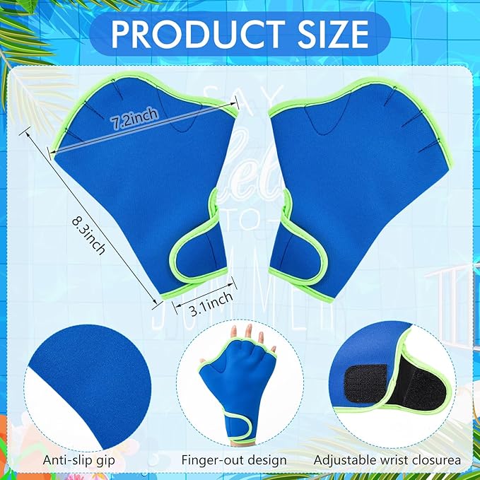 Water Aerobics Set for Aquatic Exercise 1 Pair Swimming Glove 2 Pcs Foam Swim Aquatic Cuffs Water Weights Pool Resistance Fitness Equipment for Swimming Training Workouts