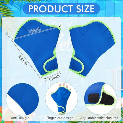 Water Aerobics Set for Aquatic Exercise 1 Pair Swimming Glove 2 Pcs Foam Swim Aquatic Cuffs Water Weights Pool Resistance Fitness Equipment for Swimming Training Workouts