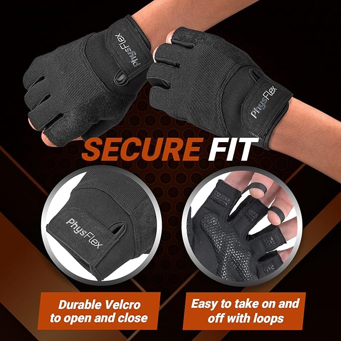 Workout Gloves for Men & Women - Weight Lifting & Gym Gloves with Enhanced Grip, Wrist Support & Palm Protection - Fitness, Training, Crossfit, Cycling & Exercise