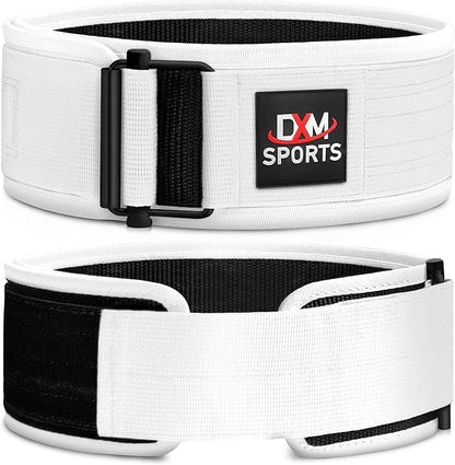 DXM SPORTS Self-Locking Weight Lifting Belt - Men Women Gym Fitness Strength Training, Bodybuilding Powerlifting Weightlifting Workout, Deadlift Squat, Pro Exercise Belt
