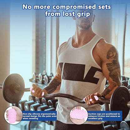 Silicone Gym Grips for Weight Lifting,Workout Gloves for Women Men Alternative,Anti Slip Gym Workout Grip,Rubber Gym Hand Grips-Weightlifting Grips Pad for Barbell,Pull Up,Ryptfit,Training