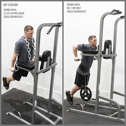 Valor Fitness Power Tower Dip Station - Functional Workout - Pull Ups Chin Ups Knee Raises Leg Raises Dips Machine Push Ups - Home Gym Strength Training Equipment