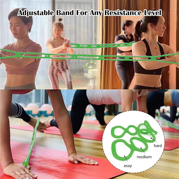 7 Ring Adjustable Loop Resistance Bands for Working Out Walk at Home，Workout Bands Exercise Stretch Band for Women&Men Fitness, Yoga, Pilates-Non-Slip, Durable Rubber, Home/Gym Use