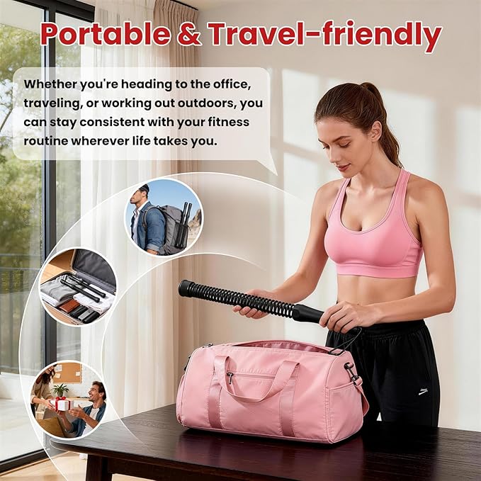 DERACY 2-in-1 Cordless Battle Ropes, Ropeless Battle Ropes for Home Gym, Portable Battle Rope, Home Workout Equipment for Men Women (Black)