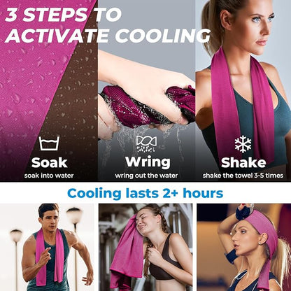 Cooling Towels for Neck and Face - Soft Breathable Chilly Towel, Sweat Wraps, Cool Rags Quick Dry Towel for Hot Weather, Workout, Sports, Yoga, Gym, Hiking, Running, Trips, Golf