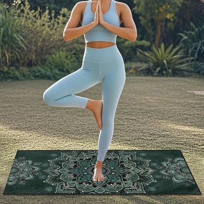 Bulopur Green Boho Mandala Car Seat Towel Cover After Gym Workout Running Swimming Boho Automotive Accessories for Girly Women Non-Slip Sweating Car Seat Cover