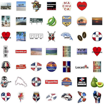 BulbaCraft 100Pcs Dominican Republic Stickers for Water Bottle and Laptop - Dominican Republic Party Supplies & Decorations, Waterproof Vinyl Decals, Flag and Culture Stickers, Gifts for Women & Men