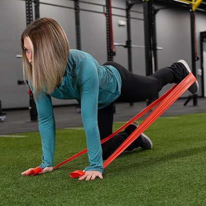 Serious Steel Fitness Flat Resistance Bands for Upper and Lower Body Strength Training and Exercise. (Non-Latex Flat Physical Therapy Exercise Bands - 4" x 25 Yards or 4" x 5 Feet)
