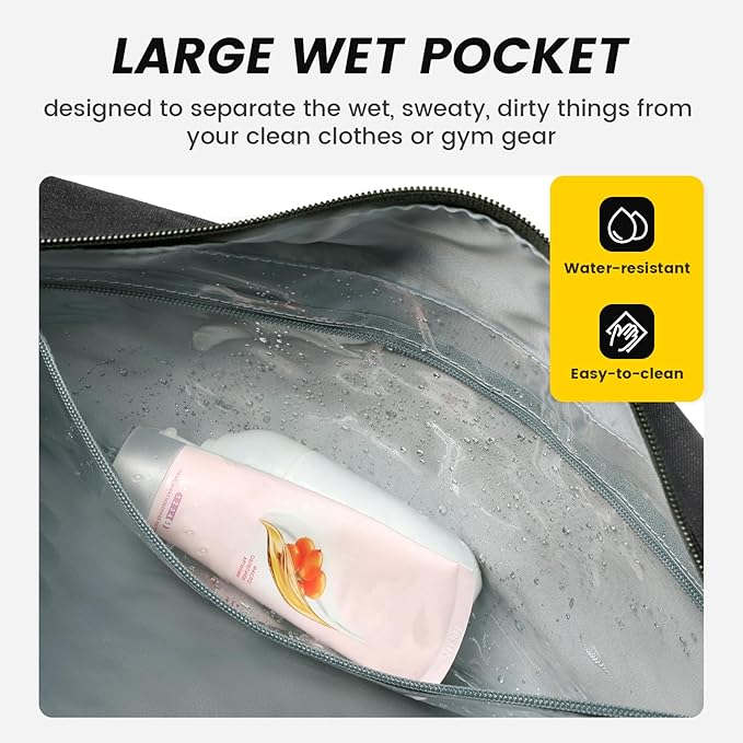 Vorspack Small Gym Bag - 18 Inches Duffle Bag for Travel Lightweight Duffel Bag for Men Women Personal Item Bag Weekender Bag for Travel Sports Gym - Black