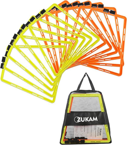 Trapezoid Agility Rings for Speed Training & Agility Footwork Training Speed Hurdles Ladder with Carrying Bag