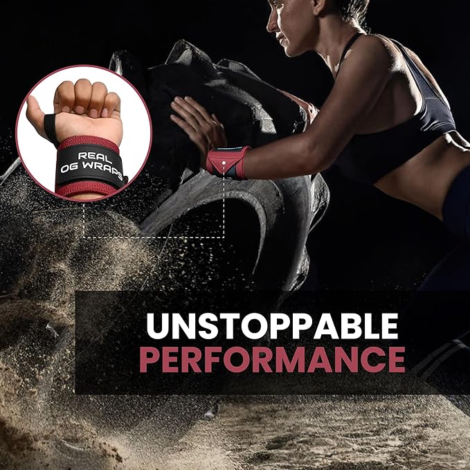18" OG-Grade Wrist Wraps for Weightlifting – Heavy Duty Wrist Support with Thumb Loop & Lockdown Strap – Wrist Straps for Powerlifting, Bench Press & Gym Training