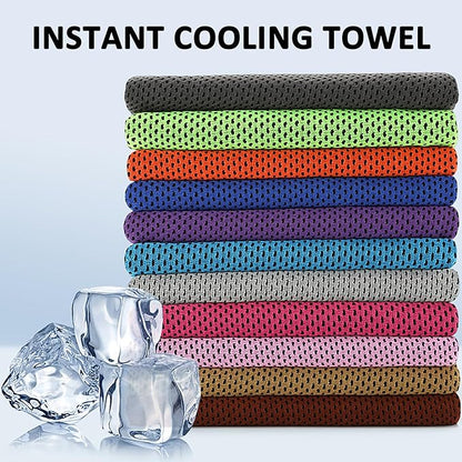 Peicees 10 Pack Microfiber Cooling Towels for Neck Sports Gym Workout Cooling Towel, Fast Drying Super Absorbent Compact Lightweight for Climbing Camping Travel Beach Swimming Backpacking