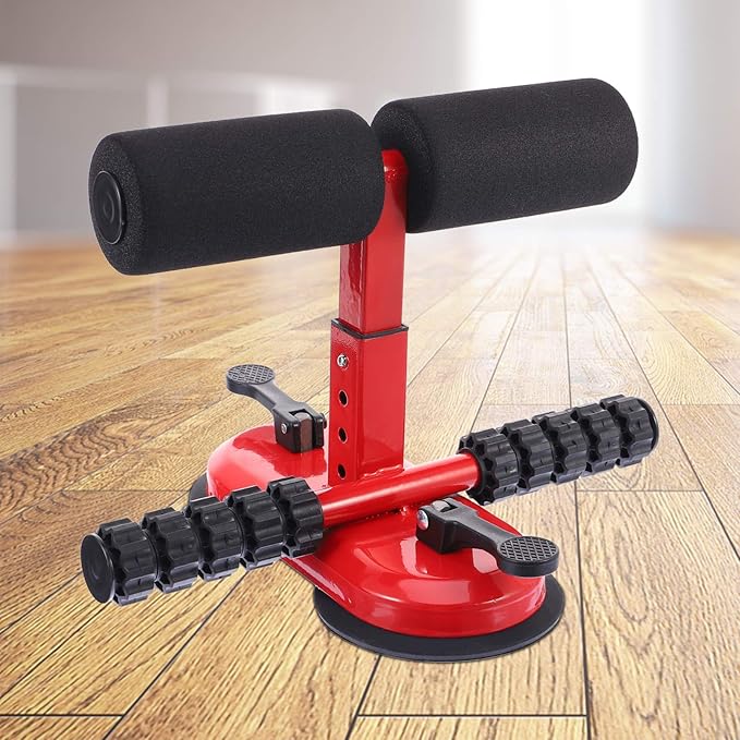 HANABASS Adjustable Sit-up Assist Device Suction Cups Portable Abdominal Fitness Equipment for Home Workout Height Adjustable Sit-up Bar for Core Strength Training