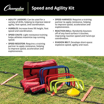 Champion Sports SAGKIT Speed Agility Training Kit,15 pcs./Bag