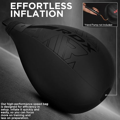 RDX Speed Bag Boxing Ball, Maya Hide Leather Dodge Striking Target with Additional Bladder, MMA Muay Thai Punching Workout Kicking Martial Arts Training Home Gym Exercise Speedball