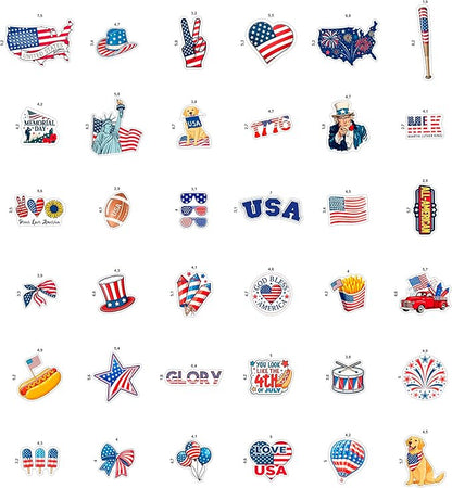 100Pcs USA Stickers and Decals for Water Bottle, Laptop - American Stickers- USA Party Supplies & Decorations - American Gifts - Gift for Women & Men