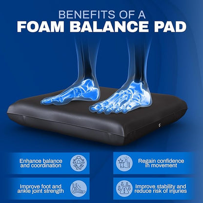 Skil-Care Balance Stability Foam Pad, 17.5” x 15.5”, Non-Slip Surface for Rehabilitation, Physical Therapy, Closed-Cell Foam with Wipe-Clean Vinyl Cover, Latex-Free