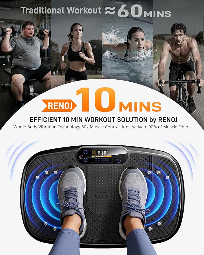 Vibration Plate Exercise Machine for Weight Loss and Lymphatic Drainage - 330lb Vibrating Platform for Home Gym Workout with Speaker, Full Body Shaker Fitness Equipment with 2 Bands for Women and Men