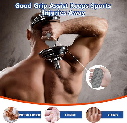 Silicone Gym Grips for Weight Lifting,Workout Gloves for Women Men Alternative,Anti Slip Gym Workout Grip,Rubber Gym Hand Grips-Weightlifting Grips Pad for Barbell,Pull Up,Ryptfit,Training