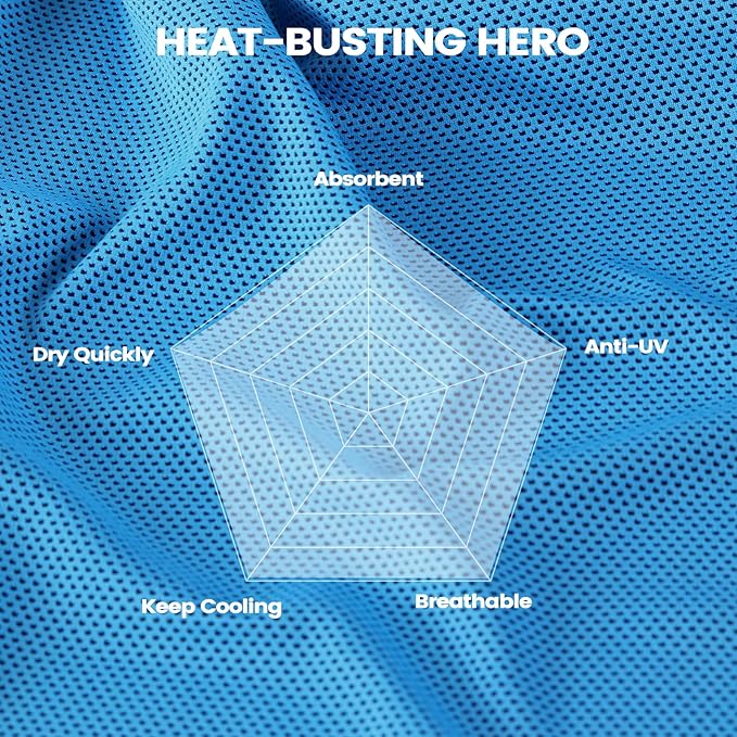 Clothirily Cooling Towels (40"x12"), Breathable Cooling Towels for Neck and Face, Men & Women Workout Towel for Hot Weather, Sweat Towel for Gym Yoga, Camping, Fitness, Running, Traveling, 6 Pack