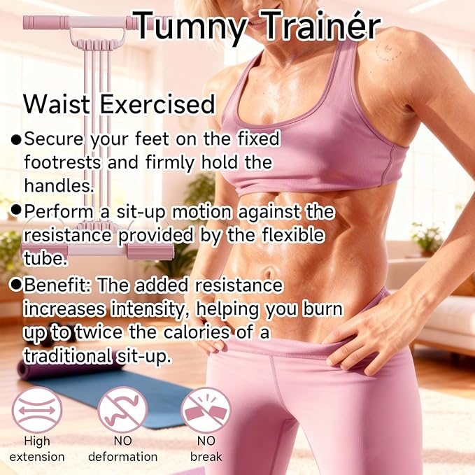 3 in 1 Adjustable Pedal Resistance Band, 8-Tube Multifunction Tension Rope, Natural Latex sit-up Trainer Resistance Band Suitable for Fat Loss and Full-Body Shaping Workout