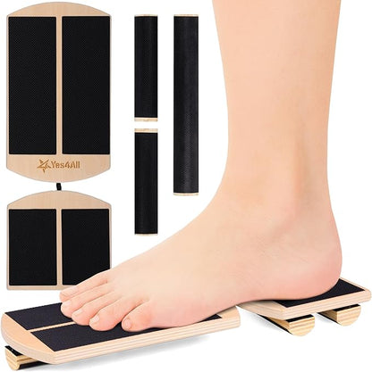 Yes4All 350LBS Professional Wooden Balance Board for Leg Workout, Anti-Slip Rocker Board, Wobble Board for Standing Desk