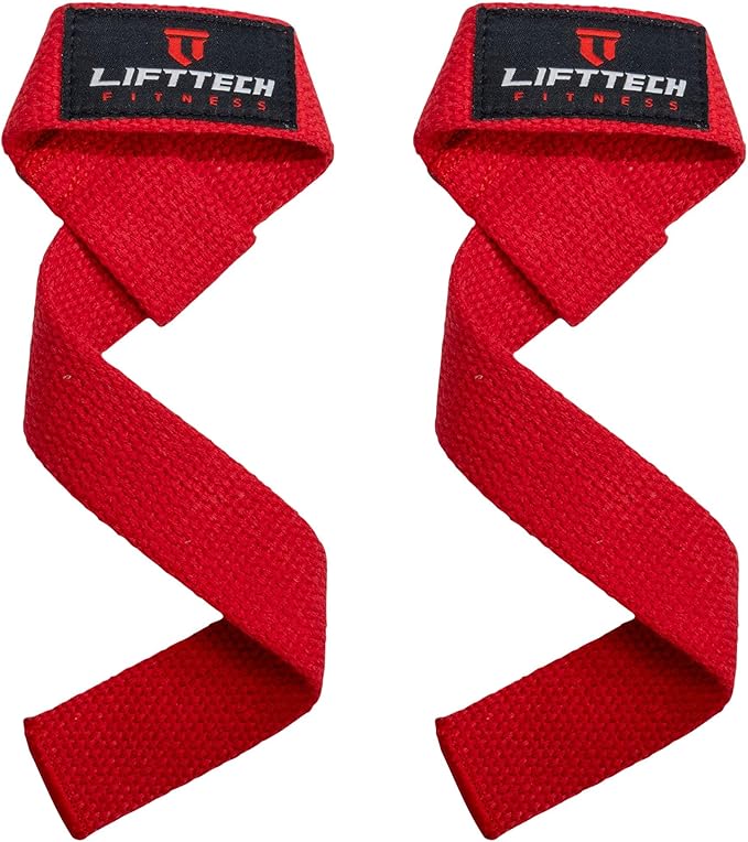 Lift Tech Fitness Weight Lifting Straps for Men & Women - Cotton Gym Straps for Weightlifting, HIIT, Strength Training - Pull up & Deadlift Straps - One Size