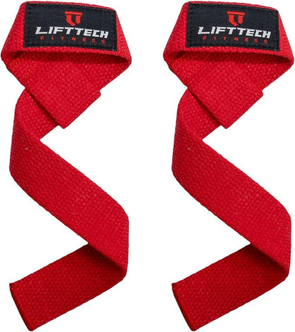 Lift Tech Fitness Weight Lifting Straps for Men & Women - Cotton Gym Straps for Weightlifting, HIIT, Strength Training - Pull up & Deadlift Straps - One Size