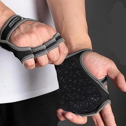 FITNESS FORCE Workout Gloves for Men & Women Partial Weight Lifting Gloves Non-Slip Gym Grip for Weight Lifting Calluses Guard Fingerless Exercise Gloves with Full Palm Protection