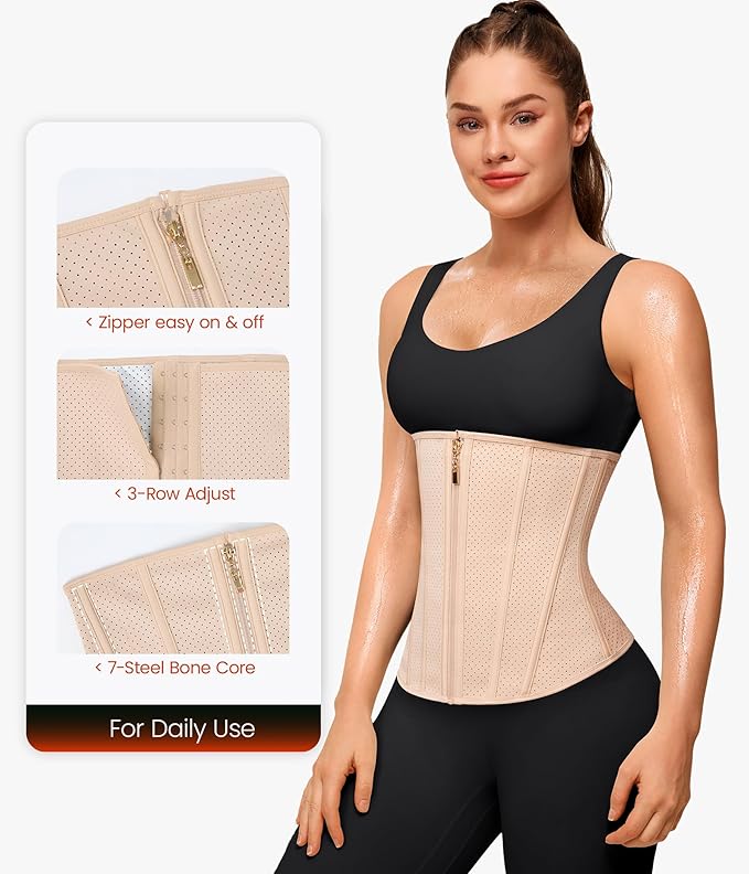 Junlan Sweat Waist Trainer for Women - Corset Sweat Band for Working Out