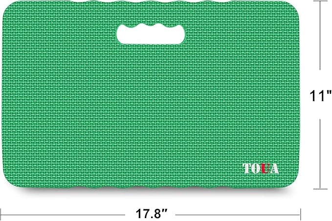 TOUA Kneeling Pad Thick Extra Large High Density Foam Comfort for Work Gardening Yoga Exercise Garden Knee, Green 2 Pack