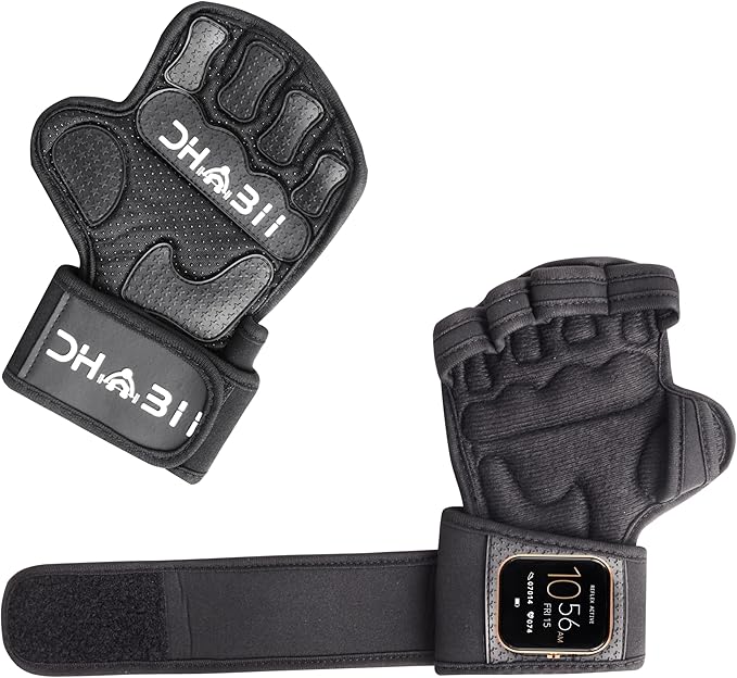 Workout Gloves for Men & Women, Smartwatch Compatible Ventilated Gym Gloves with Wrist Wrap Support, Breathable Weight Lifting Gloves for Fitness, Training & Cycling with Excellent Grip