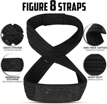Deadlift Straps Figure 8 Loop Lifting Straps The #1 Choice for Power Lifters weightlifters workout Enthusiasts